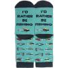 imageLavley Fishing and Hunting Socks  Gag gift for hunters and fishermen  Great for Christmas Fathers Day or birthdaysId Rather Be Fishing Flies