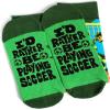 imageLavley Funny Socks for Sports Fans and Players  Cool Novelty Gifts for Men Women ampamp TeensPlaying Soccer