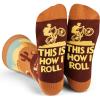imageLavley Bike Socks  Gifts for cyclists and mountain bikers  Fun holiday or birthday gift  Great stocking stufferThis is How I Roll
