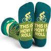 imageLavley Bike Socks  Gifts for cyclists and mountain bikers  Fun holiday or birthday gift  Great stocking stufferThis is How I Roll Road Biking