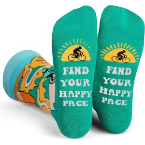 imageLavley Bike Socks  Gifts for cyclists and mountain bikers  Fun holiday or birthday gift  Great stocking stufferFind Your Happy Pace Bikes