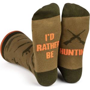 imageLavley Fishing and Hunting Socks  Gag gift for hunters and fishermen  Great for Christmas Fathers Day or birthdaysId Rather Be Hunting