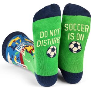 imageLavley Funny Socks for Sports Fans and Players  Cool Novelty Gifts for Men Women ampamp TeensDo Not Disturb Soccer is on