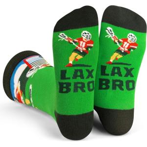 imageLavley Funny Socks for Sports Fans and Players  Cool Novelty Gifts for Men Women ampamp TeensLax Bro Lacrosse