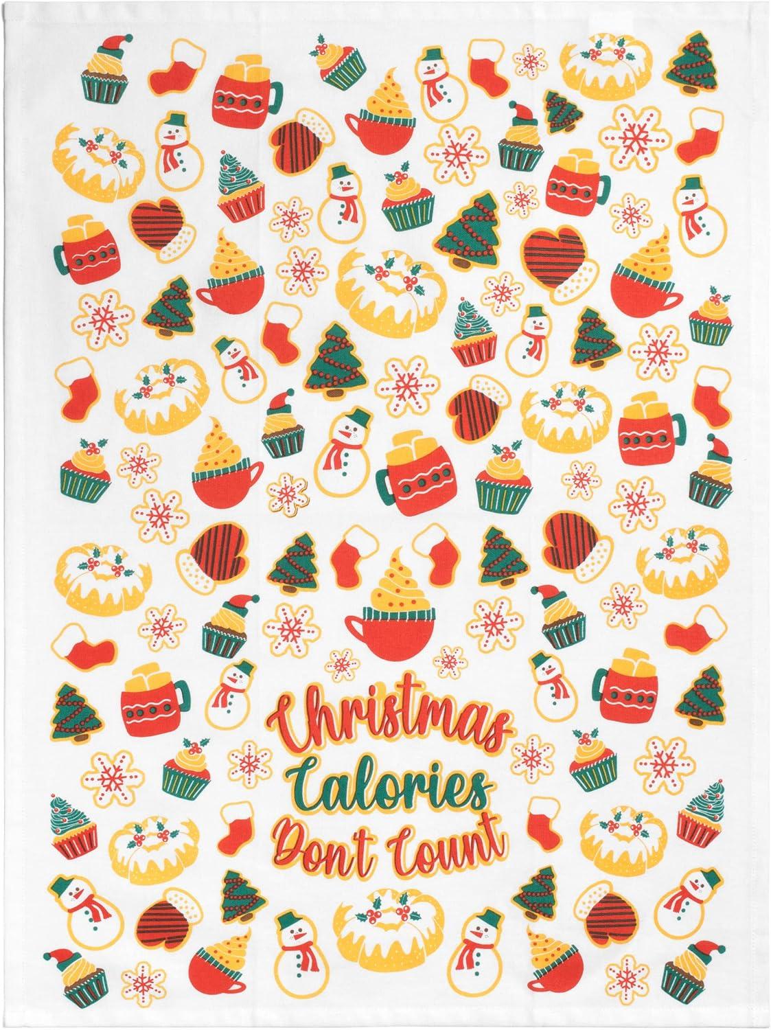 imageLavley Funny Kitchen Towels with Sayings  Colorful Kitchen Decor Novelty Gift Xmas Calories