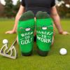imageLavley Funny Golf Socks  Fun gift for golfers  Unisex one size fits most  Great for birthdays or stocking stuffersBorn to Golf Forced to Work