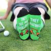 imageLavley Funny Golf Socks  Fun gift for golfers  Unisex one size fits most  Great for birthdays or stocking stuffersThey See Me Rolling
