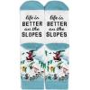 imageLavley Ski Socks  Funny socks for skiers and snowboarders  Unisex novelty gift  Great for birthdays or holidaysLife is Better on the Slopes