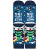 imageLavley Ski Socks  Funny socks for skiers and snowboarders  Unisex novelty gift  Great for birthdays or holidaysSki More Worry Less