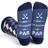 imageLavley Funny Golf Socks  Fun gift for golfers  Unisex one size fits most  Great for birthdays or stocking stuffersBest Grandpa By Par