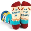 imageLavley Ocean and Nautical Socks  Fun gifts for sailors boaters and beach lovers  Great for summer or vacationsId Rather Be at the Beach