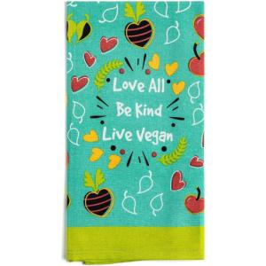 imageFunny Kitchen Towels with Sayings  Colorful Kitchen Decor Novelty Gift Live Vegan