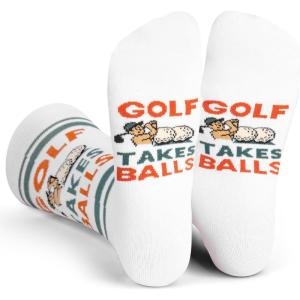 imageLavley Funny Golf Socks  Fun gift for golfers  Unisex one size fits most  Great for birthdays or stocking stuffersGolf Takes Balls