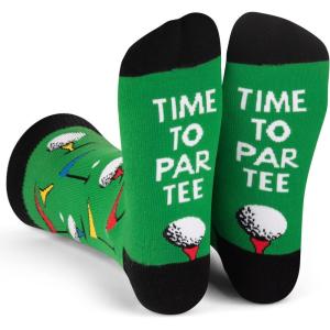 imageLavley Funny Golf Socks  Fun gift for golfers  Unisex one size fits most  Great for birthdays or stocking stuffersTime to Par Tee