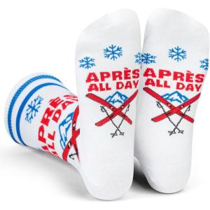 imageLavley Ski Socks  Funny socks for skiers and snowboarders  Unisex novelty gift  Great for birthdays or holidaysApres All Day