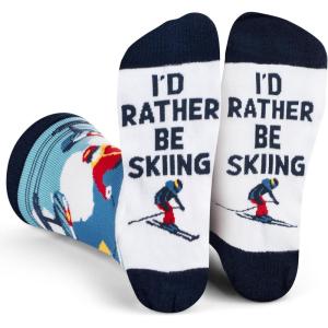 imageLavley Ski Socks  Funny socks for skiers and snowboarders  Unisex novelty gift  Great for birthdays or holidaysIrbskiingcoupc