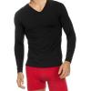imageThermajohn Thermal Shirts for Men Long Sleeve Thermal Compression Shirts for Men Base Layer Cold WeatherBlack