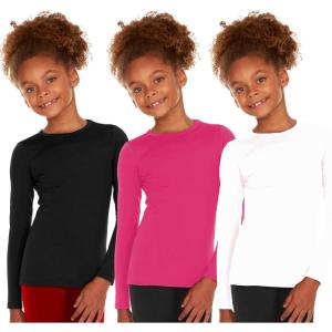 imageThermajane Thermal Underwear for Kids Long Johns Girls Thermal Underwear Set Base Layer Kids Long UnderwearBlack  Pink  White