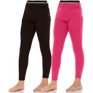 imageThermajane Thermal Underwear for Kids Long Johns Girls Thermal Underwear Set Base Layer Kids Long UnderwearBlack  Pink