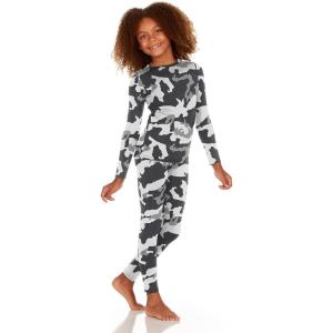 imageThermajane Thermal Underwear for Kids Long Johns Girls Thermal Underwear Set Base Layer Kids Long UnderwearBlack Camo