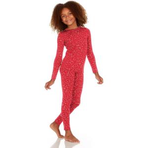 imageThermajane Thermal Underwear for Kids Long Johns Girls Thermal Underwear Set Base Layer Kids Long UnderwearChristmas Print