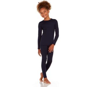 imageThermajane Thermal Underwear for Kids Long Johns Girls Thermal Underwear Set Base Layer Kids Long UnderwearNavy