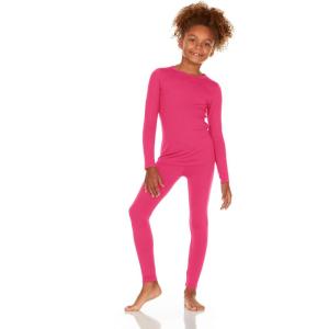 imageThermajane Thermal Underwear for Kids Long Johns Girls Thermal Underwear Set Base Layer Kids Long UnderwearPink