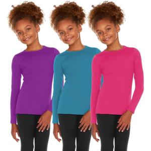 imageThermajane Thermal Underwear for Kids Long Johns Girls Thermal Underwear Set Base Layer Kids Long UnderwearPurple  Teal  Pink