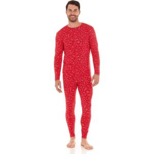 imageThermajohn Long Johns Thermal Underwear for Men Fleece Lined Base Layer Set for Cold WeatherChristmas Print