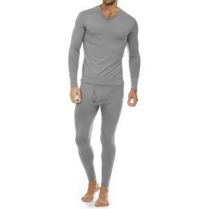 imageThermajohn Long Johns Thermal Underwear for Men Fleece Lined Base Layer Set for Cold WeatherGrey
