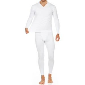imageThermajohn Long Johns Thermal Underwear for Men Fleece Lined Base Layer Set for Cold WeatherWhite
