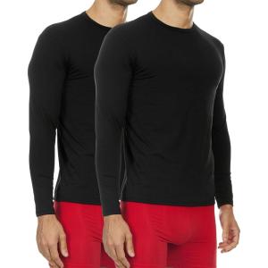 imageThermajohn Thermal Shirts for Men Long Sleeve Thermal Compression Shirts for Men Base Layer Cold WeatherBlack  Black