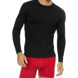imageThermajohn Thermal Shirts for Men Long Sleeve Thermal Compression Shirts for Men Base Layer Cold WeatherBlack