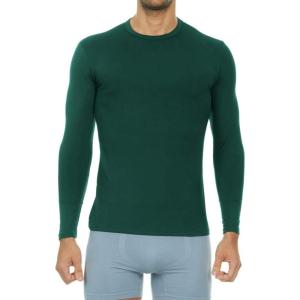 imageThermajohn Thermal Shirts for Men Long Sleeve Thermal Compression Shirts for Men Base Layer Cold WeatherHunter Green