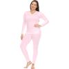 imageThermajane Long Johns Thermal Underwear for Women Fleece Lined Base Layer Pajama Set Cold WeatherBaby Pink