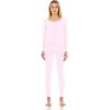 imageThermajane Long Johns Thermal Underwear for Women Fleece Lined Base Layer Pajama Set Cold WeatherBaby Pink