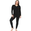 imageThermajane Long Johns Thermal Underwear for Women Fleece Lined Base Layer Pajama Set Cold WeatherBlack