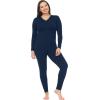 imageThermajane Long Johns Thermal Underwear for Women Fleece Lined Base Layer Pajama Set Cold WeatherNavy
