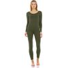 imageThermajane Long Johns Thermal Underwear for Women Fleece Lined Base Layer Pajama Set Cold WeatherOlive Green