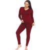 imageThermajane Long Johns Thermal Underwear for Women Fleece Lined Base Layer Pajama Set Cold WeatherRed