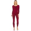 imageThermajane Long Johns Thermal Underwear for Women Fleece Lined Base Layer Pajama Set Cold WeatherRed