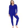 imageThermajane Long Johns Thermal Underwear for Women Fleece Lined Base Layer Pajama Set Cold WeatherRoyal Blue