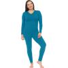 imageThermajane Long Johns Thermal Underwear for Women Fleece Lined Base Layer Pajama Set Cold WeatherTeal