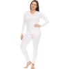 imageThermajane Long Johns Thermal Underwear for Women Fleece Lined Base Layer Pajama Set Cold WeatherWhite