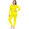 imageThermajane Long Johns Thermal Underwear for Women Fleece Lined Base Layer Pajama Set Cold WeatherYellow
