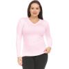 imageThermajane Long Sleeve Thermal Shirts for Women Cold Weather Womens Thermal Underwear Tops Base Layer Women ThermalBaby Pink