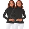 imageThermajane Long Sleeve Thermal Shirts for Women Cold Weather Womens Thermal Underwear Tops Base Layer Women ThermalBlack  Black