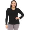 imageThermajane Long Sleeve Thermal Shirts for Women Cold Weather Womens Thermal Underwear Tops Base Layer Women ThermalBlack