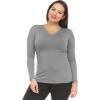 imageThermajane Long Sleeve Thermal Shirts for Women Cold Weather Womens Thermal Underwear Tops Base Layer Women ThermalGrey