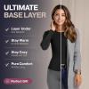 imageThermajane Long Sleeve Thermal Shirts for Women Cold Weather Womens Thermal Underwear Tops Base Layer Women ThermalNavy  Pale Blue